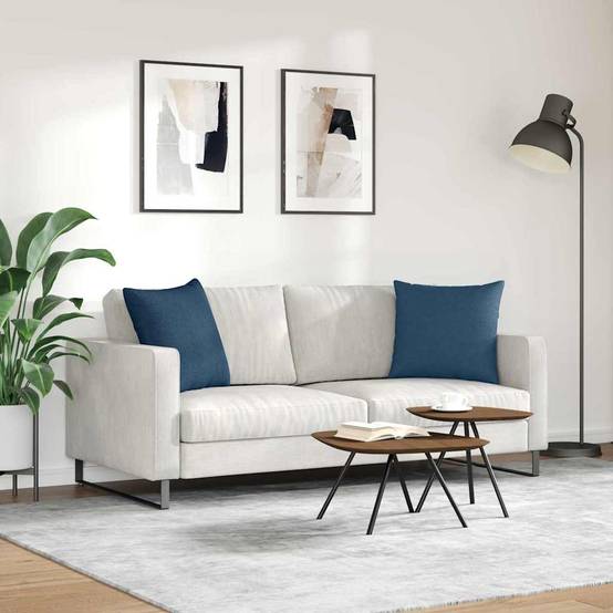 Set de 2 Coussins Carrés en Tissu Déhoussables pour Canapé Fauteuil Décoration Bleu 50x50 cm – ComfortXL Outdoor Living - Imagen 4