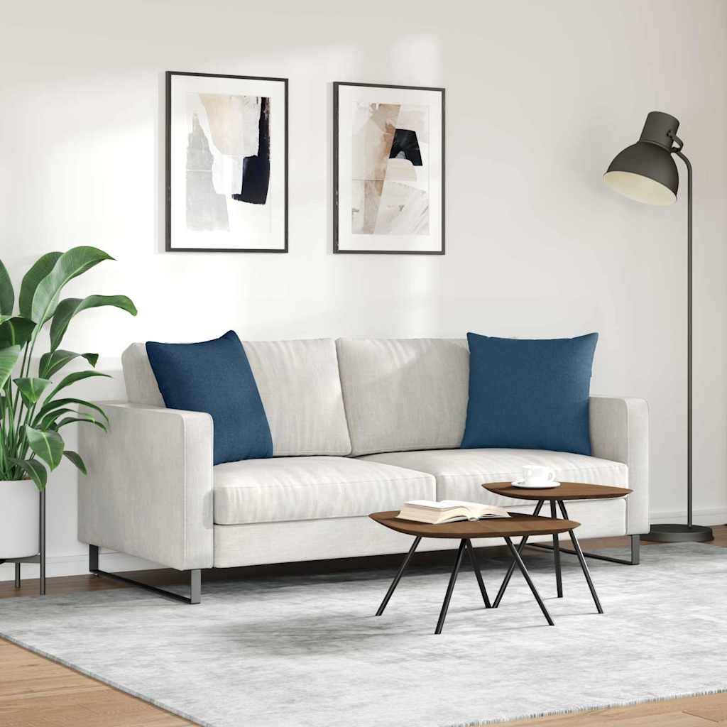 Set de 2 Coussins Carrés en Tissu Déhoussables pour Canapé Fauteuil Décoration Bleu 50x50 cm – ComfortXL Outdoor Living - Imagen 4