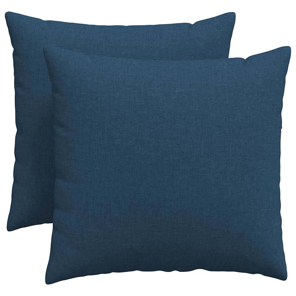 Set de 2 Coussins Carrés en Tissu Déhoussables pour Canapé Fauteuil Décoration Bleu 50x50 cm – ComfortXL Outdoor Living - Imagen 2