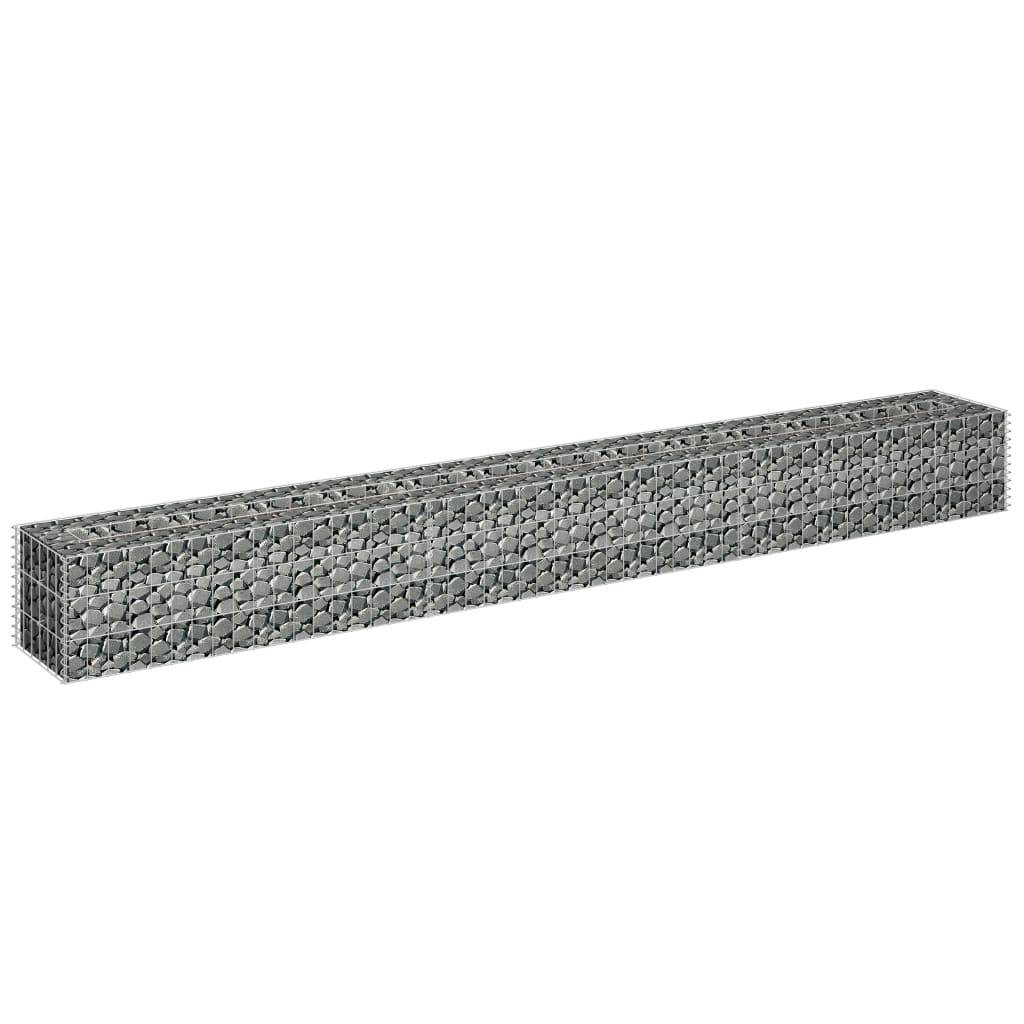 Helloshop26 - Jardinière lit surélevé plantes fleurs jardin à gabion 270 x 30 x 30 cm acier galvanisé - Imagen 2