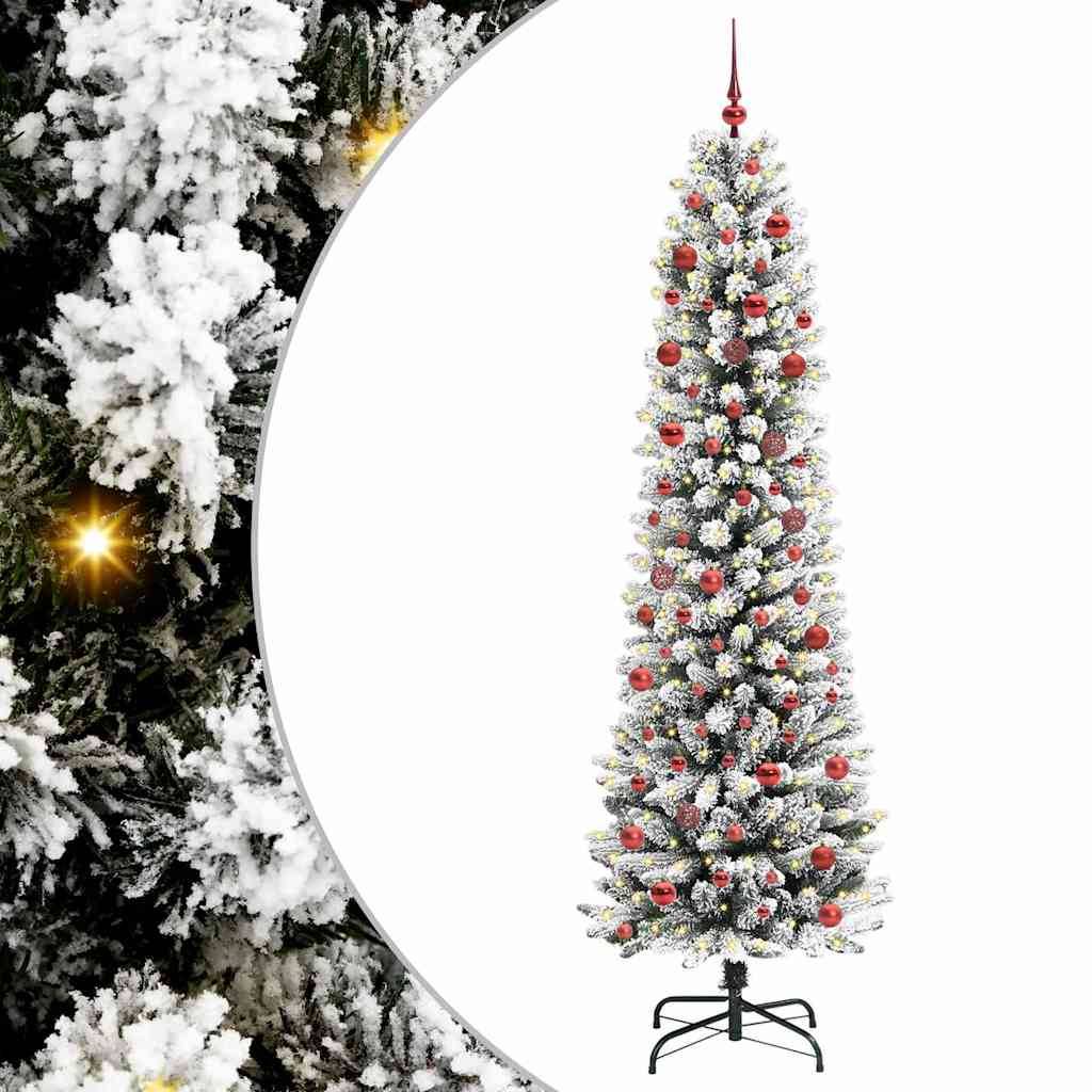 Sapin de Noël | Arbre de Noël artificiel Blanc 210 cm PVC, métal et plastique Maison Chic - Image 2