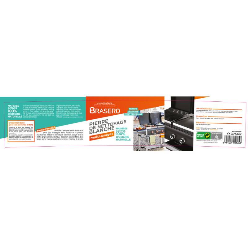 Brasero - Lot de 2 Pierres Blanches - BRASERO - 100 % d'origine naturelle - Idéal pour Barbecues et Planchas - Imagen 2