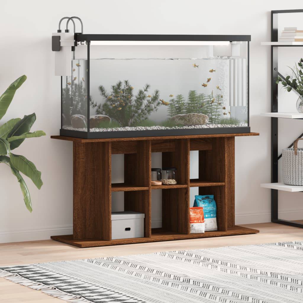 Meuble pour Aquarium Bois d'Ingénierie pour Salon avec Rangement 120x40x60 cm Chêne Marron - ComfortXL Outdoor Living - Image 1
