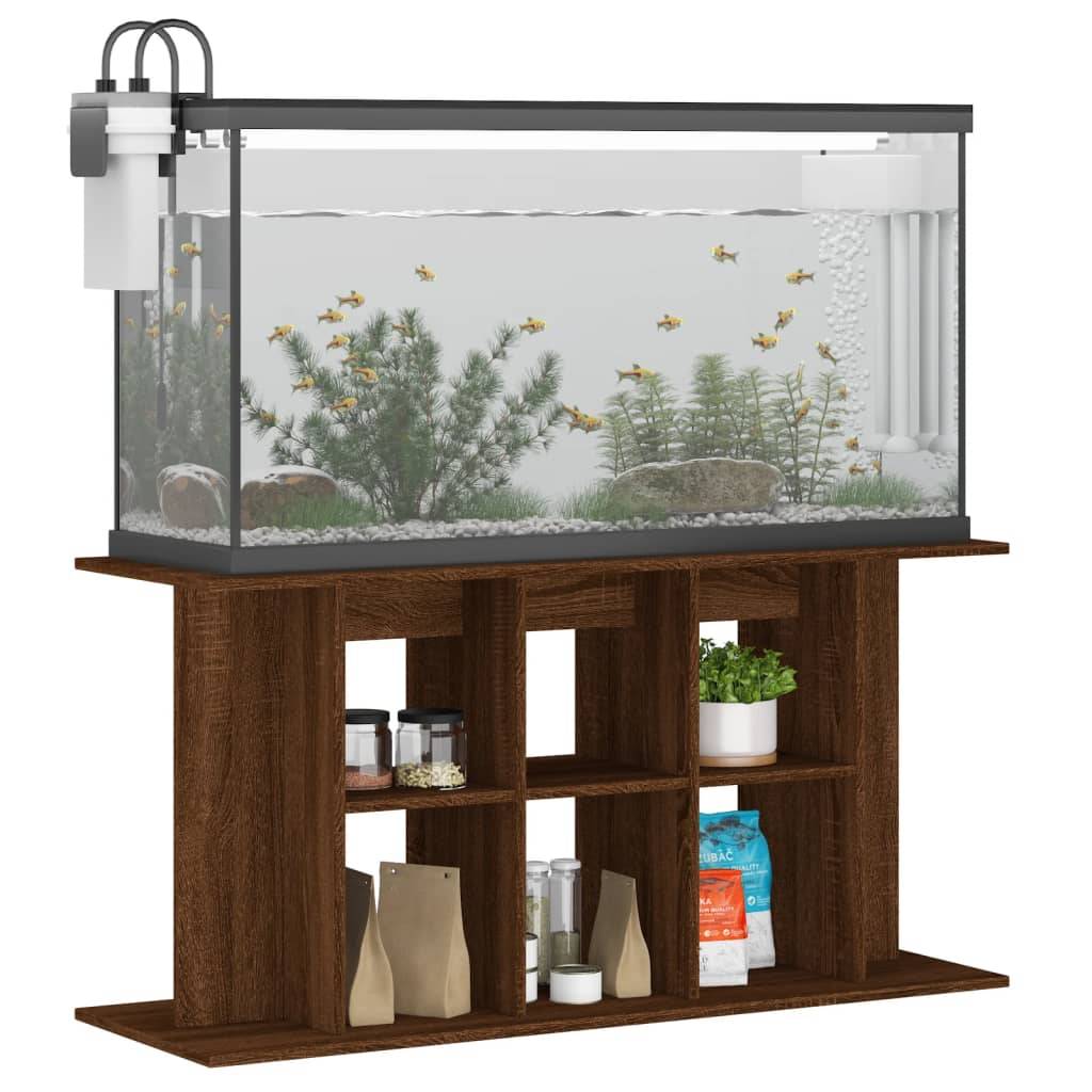 Meuble pour Aquarium Bois d'Ingénierie pour Salon avec Rangement 120x40x60 cm Chêne Marron - ComfortXL Outdoor Living - Image 3