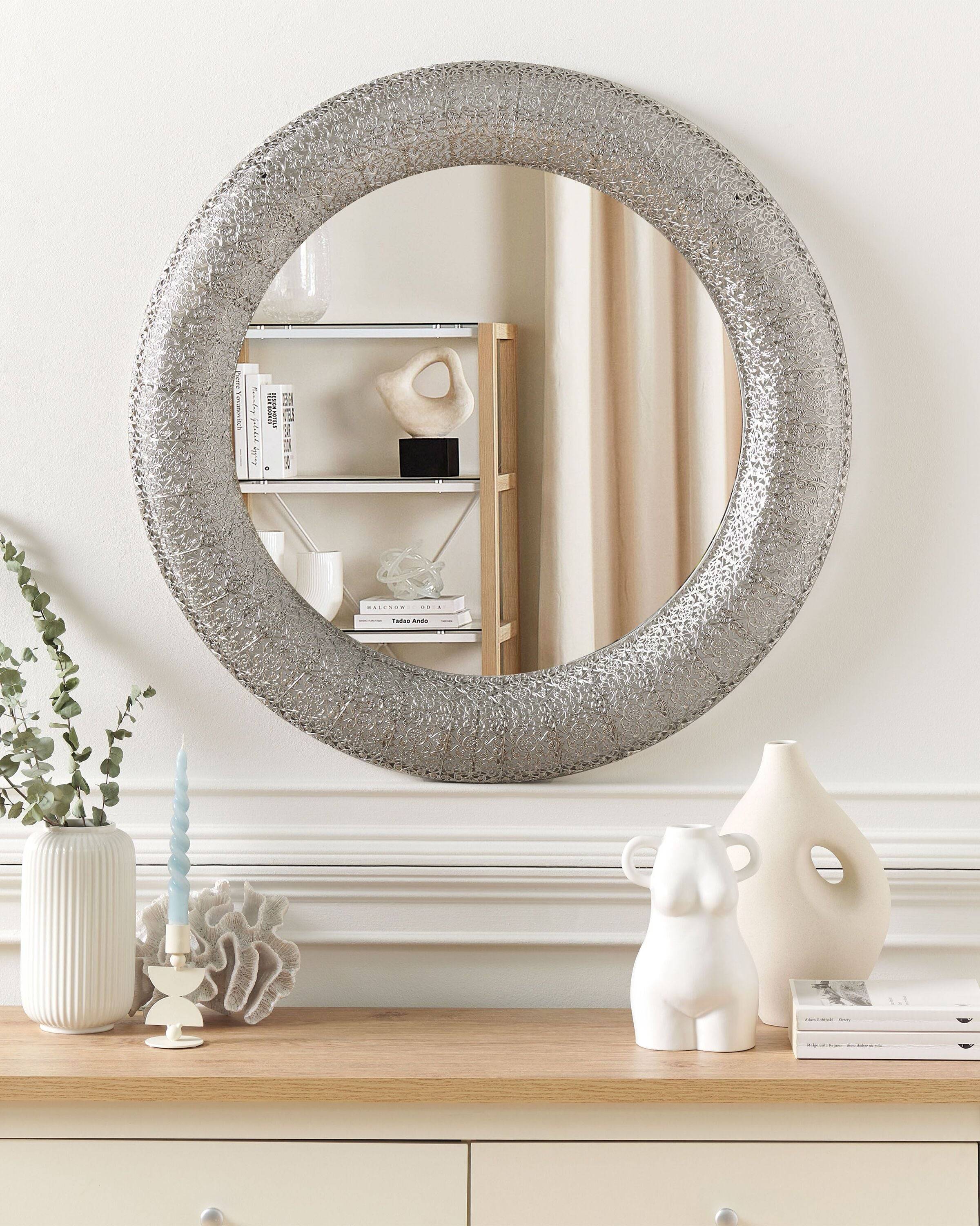 Beliani - Miroir Métal Argenté CHANNAY - 80x5x80- Beliani