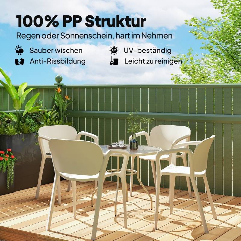 0 - Chaise de jardin plastique blanc 60 x 56 x 75 cm - PANGIVO - Image 4
