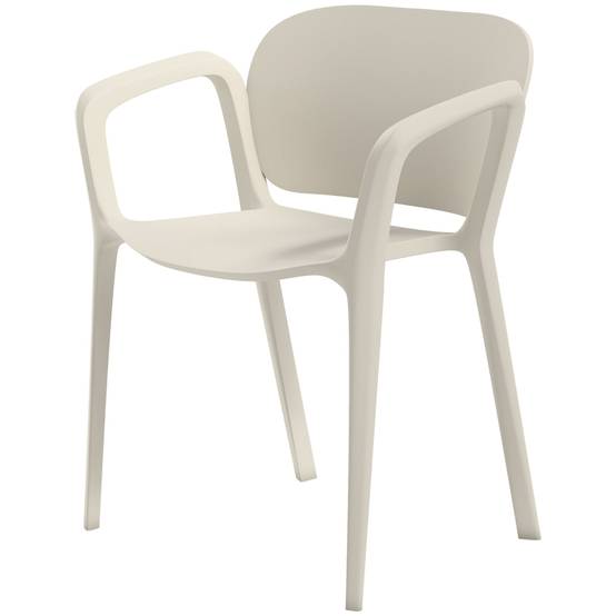 0 - Chaise de jardin plastique blanc 60 x 56 x 75 cm - PANGIVO - Image 1
