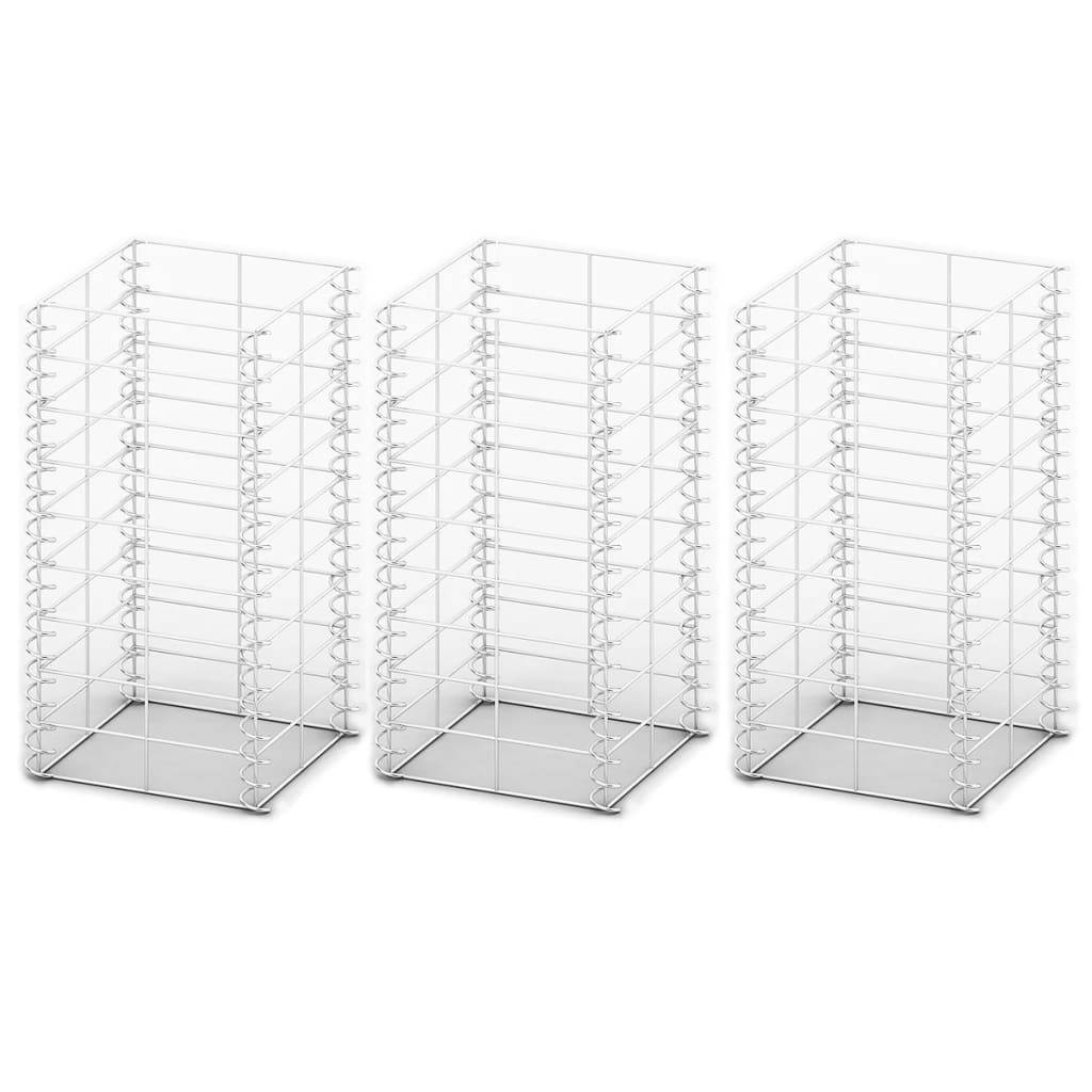 Jeu de panier de gabion 3 pcs Fil galvanisé 25 x 25 x 50 cm - PANGIVO - Image 2
