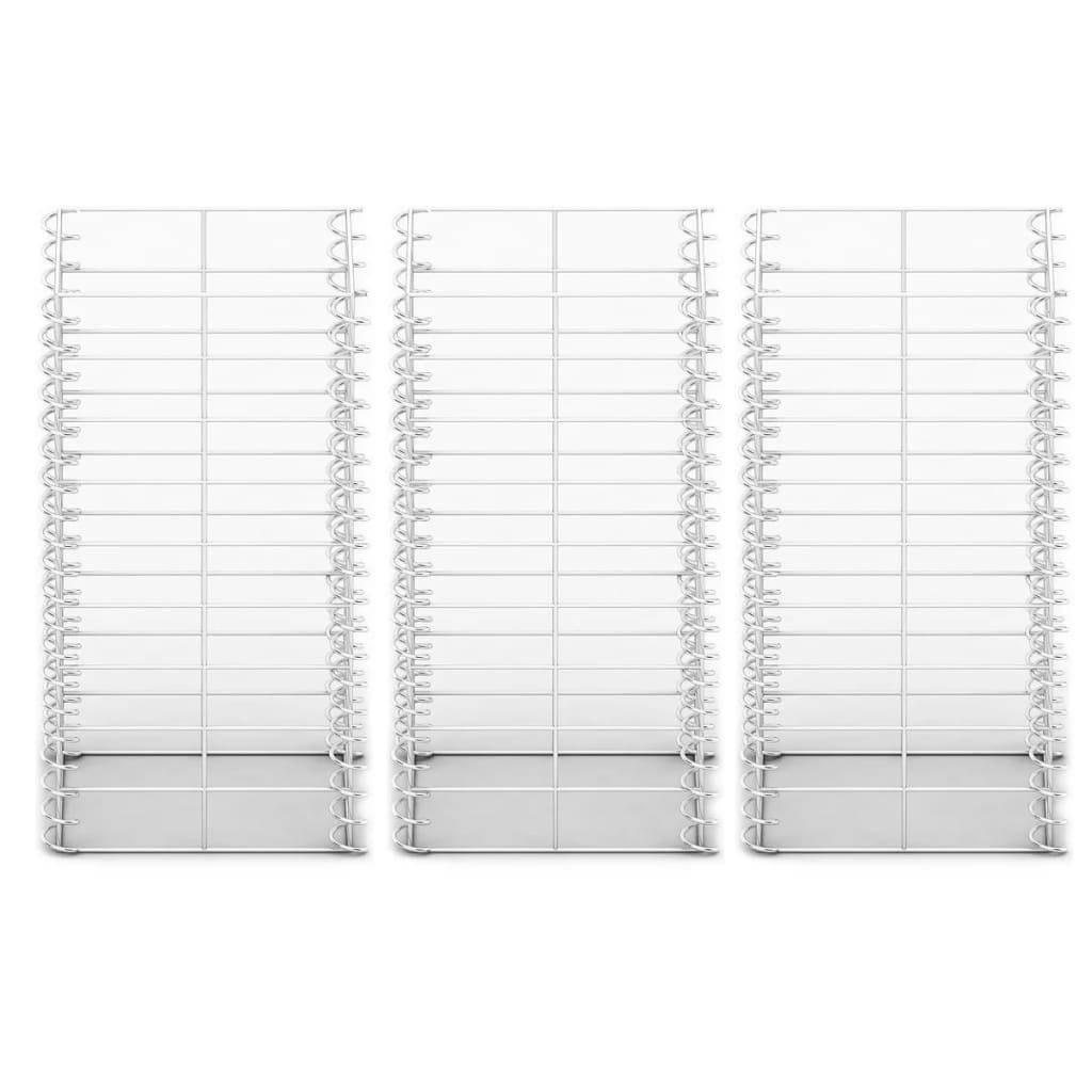 Jeu de panier de gabion 3 pcs Fil galvanisé 25 x 25 x 50 cm - PANGIVO - Image 3