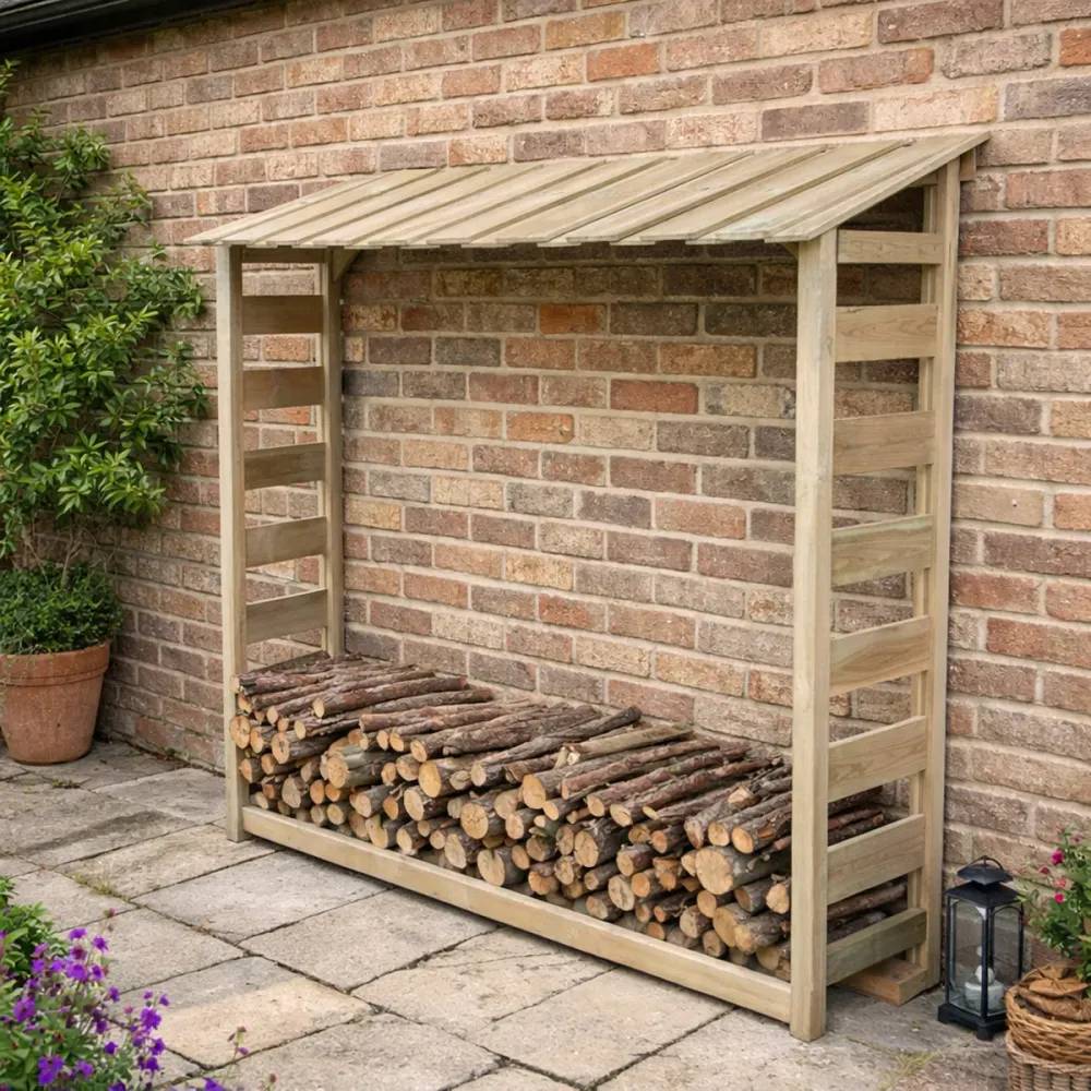Abri bûches en bois 1,8 stères 170 x 46 x 182 cm - Image 6