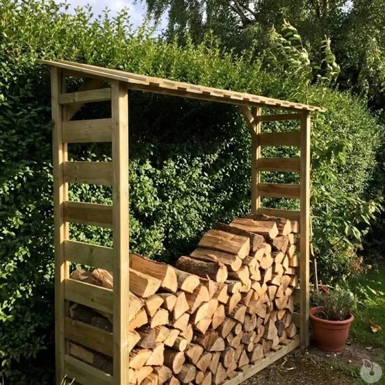 Abri bûches en bois 1,8 stères 170 x 46 x 182 cm - Image 5