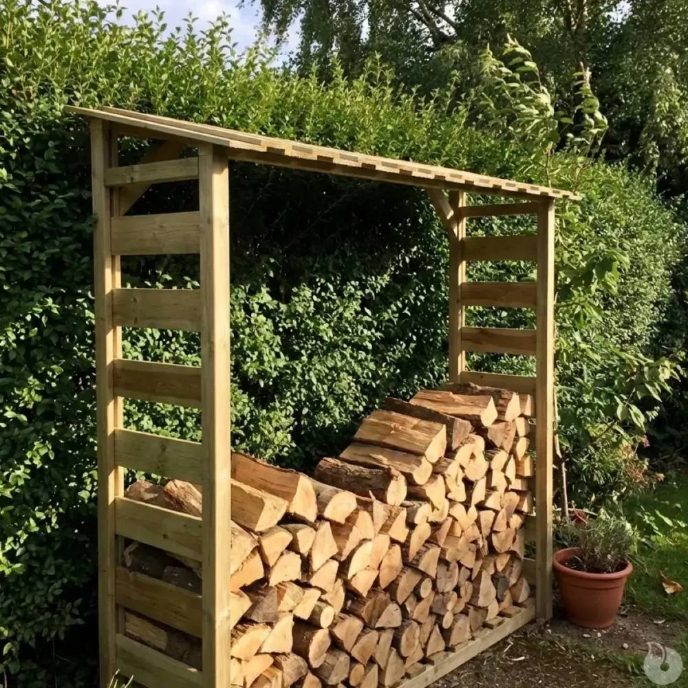 Abri bûches en bois 1,8 stères 170 x 46 x 182 cm - Image 5