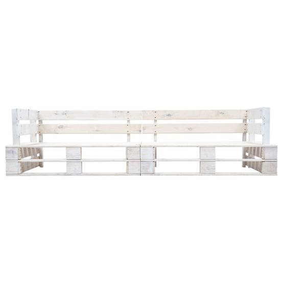 Canapé Extérieur Style Palette 2 Places Pin Massif Durable Blanc 220 cm – ComfortXL Outdoor Living - Image 2