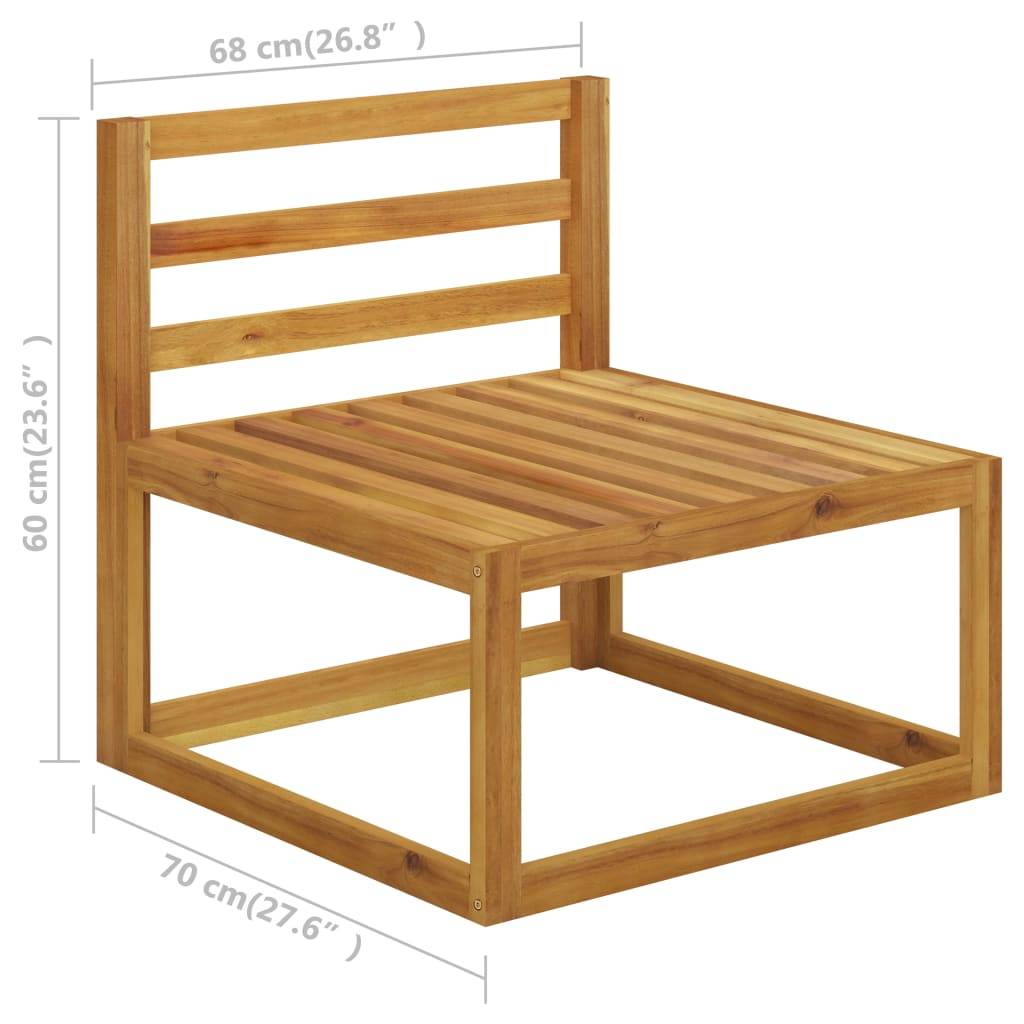 Helloshop26 - Salon de jardin meuble d'extérieur ensemble de mobilier 6 pièces avec coussin crème bois d'acacia solide - Imagen 6