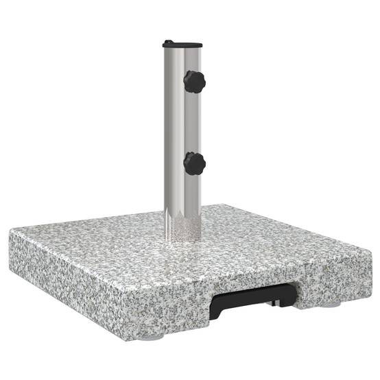 Base de Parasol - Support de Parasol à roulettes avec poignée granit gris 29 kg carrée - Image 5