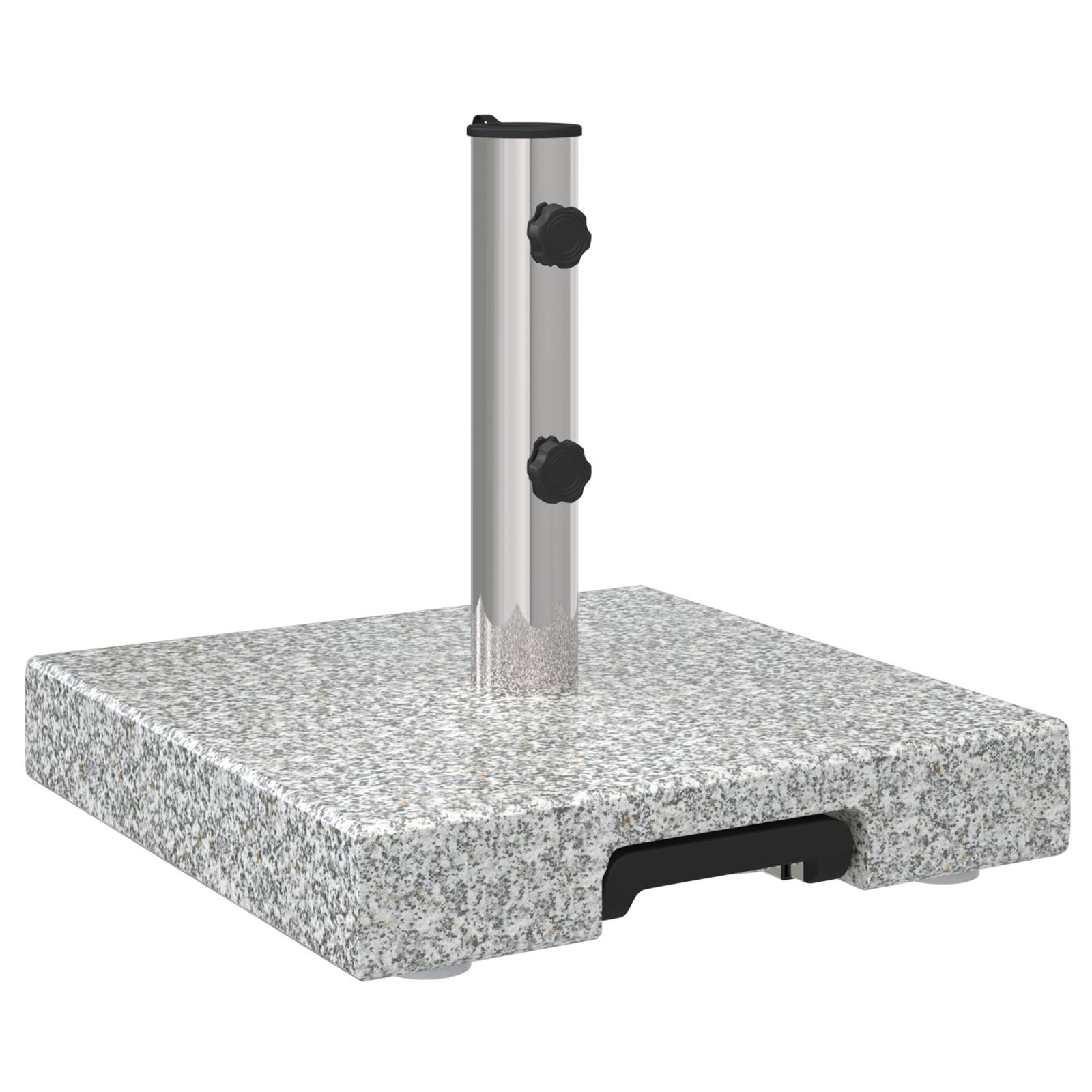 Base de Parasol - Support de Parasol à roulettes avec poignée granit gris 29 kg carrée - Image 5