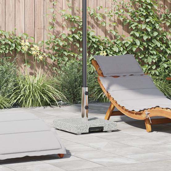 Base de Parasol - Support de Parasol à roulettes avec poignée granit gris 29 kg carrée - Image 2