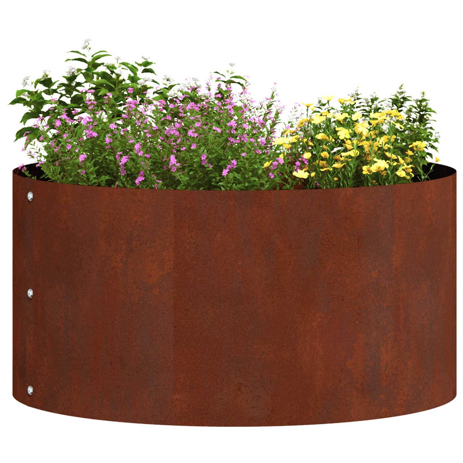 Lot de 5 Entourages d'Arbre Acier Patiné Effet Rouille pour Jardin Ø 40x20 cm Marron - ComfortXL Outdoor Living - Image 2