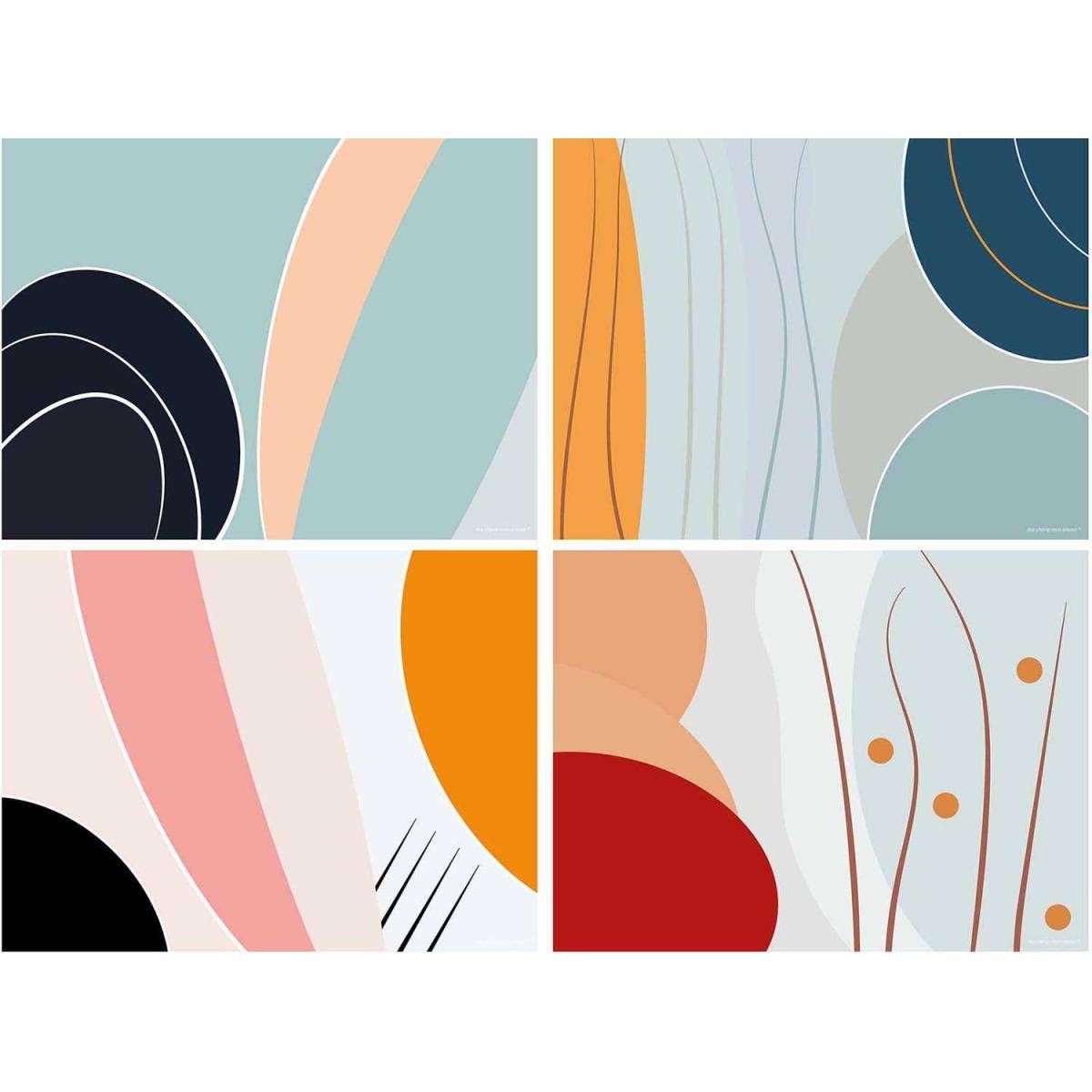 Set de table en vinyle 40 x 30 cm Pastel Lot de 4 sets de table motifs assortis - Imagen 1