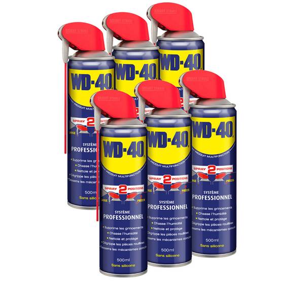 WD-40 Pack de 6 Produits Multifonction Spray Double Position 500ml - Image 1