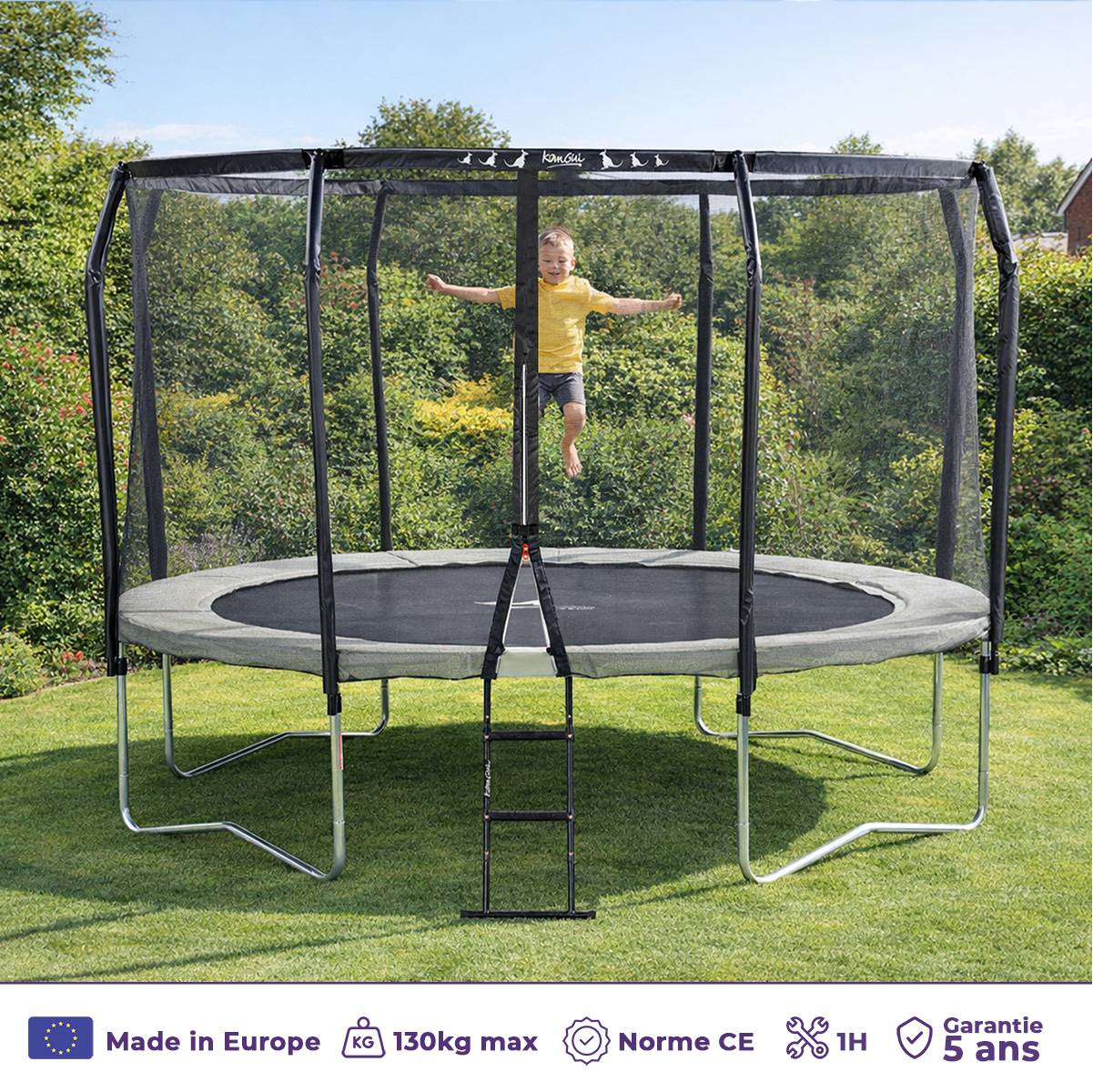 Kangui - Trampoline Premium Ø 360 cm avec filet de sécurité + échelle - Famili 360 Kangui - Imagen 2