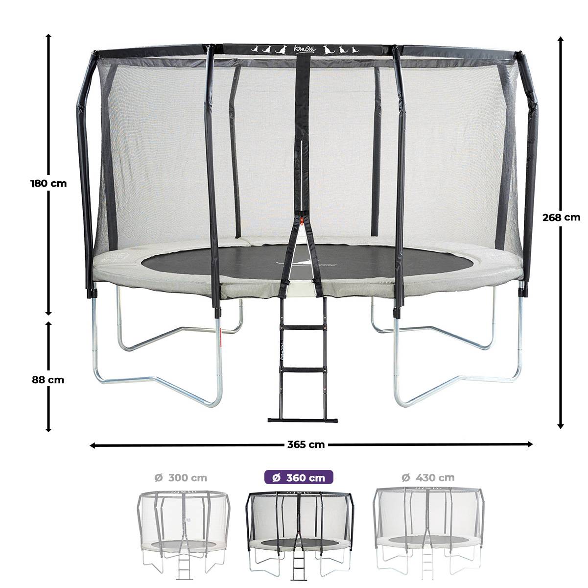 Kangui - Trampoline Premium Ø 360 cm avec filet de sécurité + échelle - Famili 360 Kangui - Imagen 3