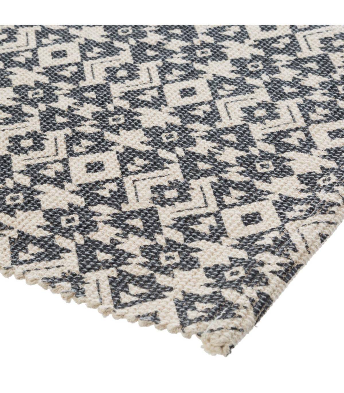 Tapis décoratif en Coton imprimé Gris Foncé 60 x 90 cm - Imagen 2