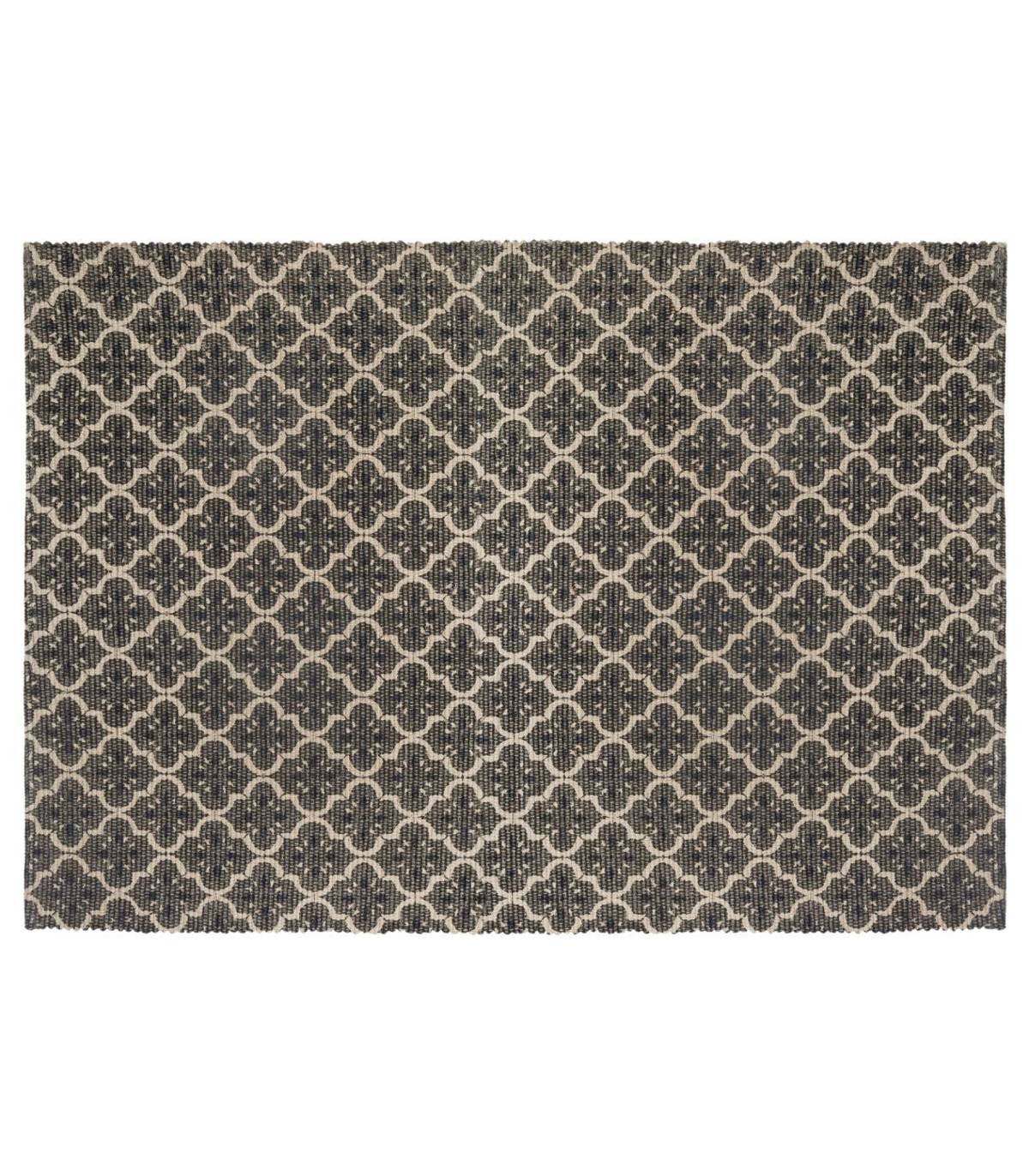 Tapis décoratif en Coton imprimé Gris Foncé 60 x 90 cm - Imagen 1
