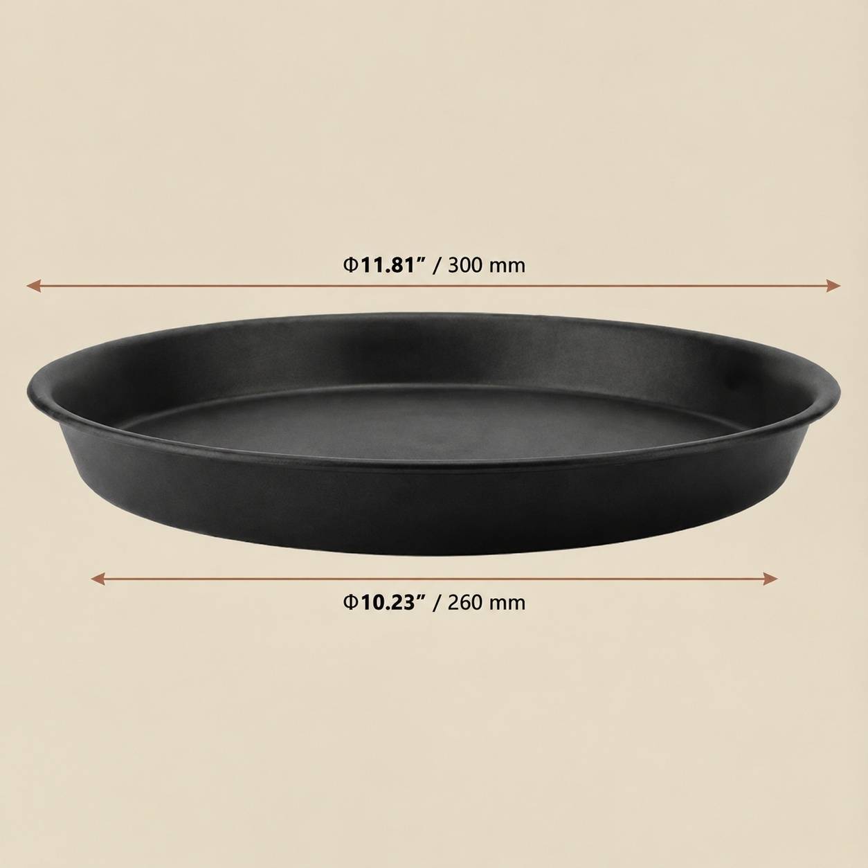 Soucpes rondes plastique noir pour plantes - Image 2
