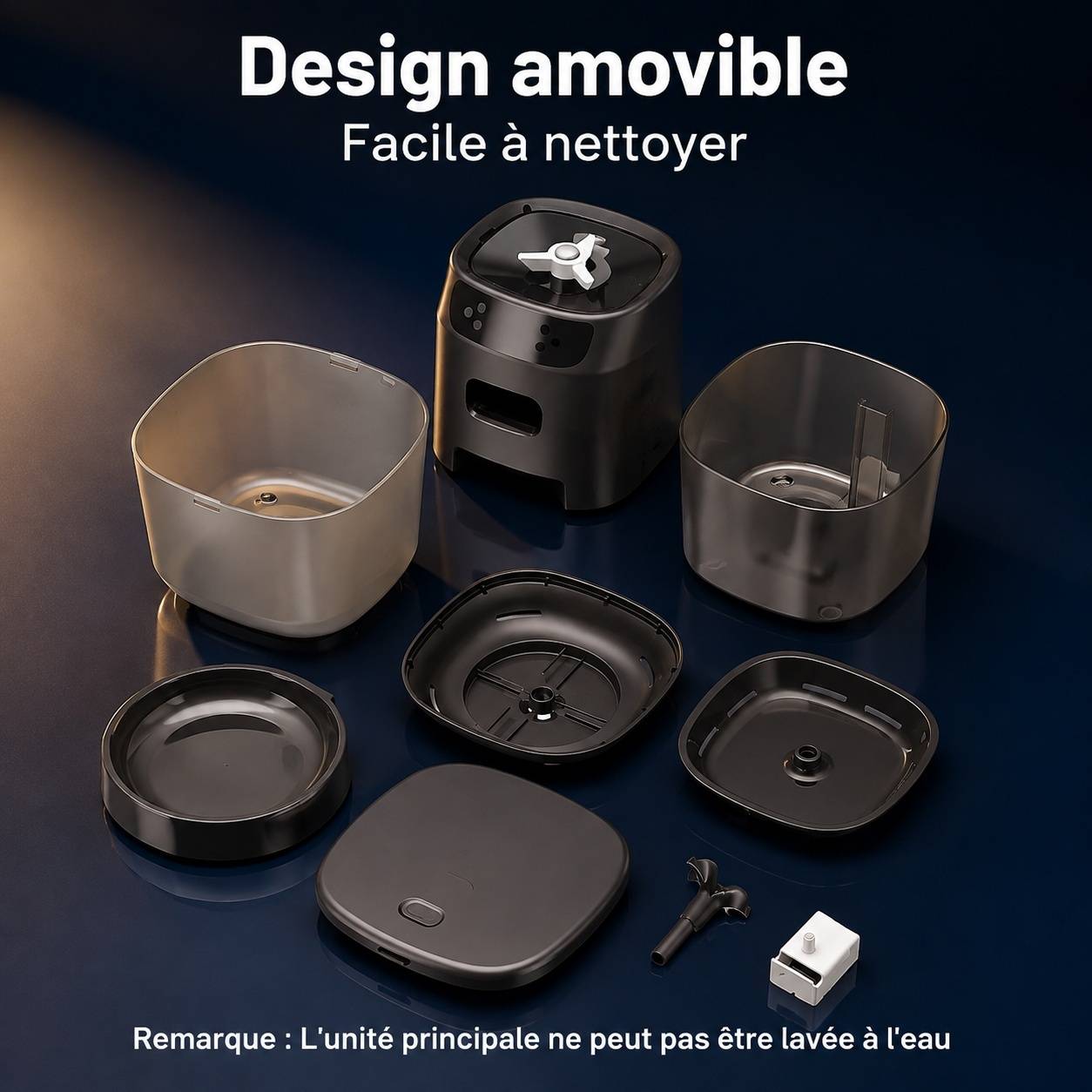 Distributeur Automatique Croquettes 4l + Fontaine Eau 2.5l Enregistrement Vocal Nettoyage Facile - Image 8