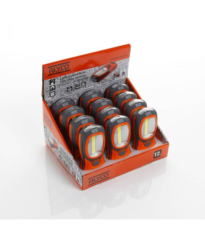 ALYCO - Lampe de poche professionnelle longue bifocale 3w cob + 3 led alyco orange ALYCO 170957 - Image 3