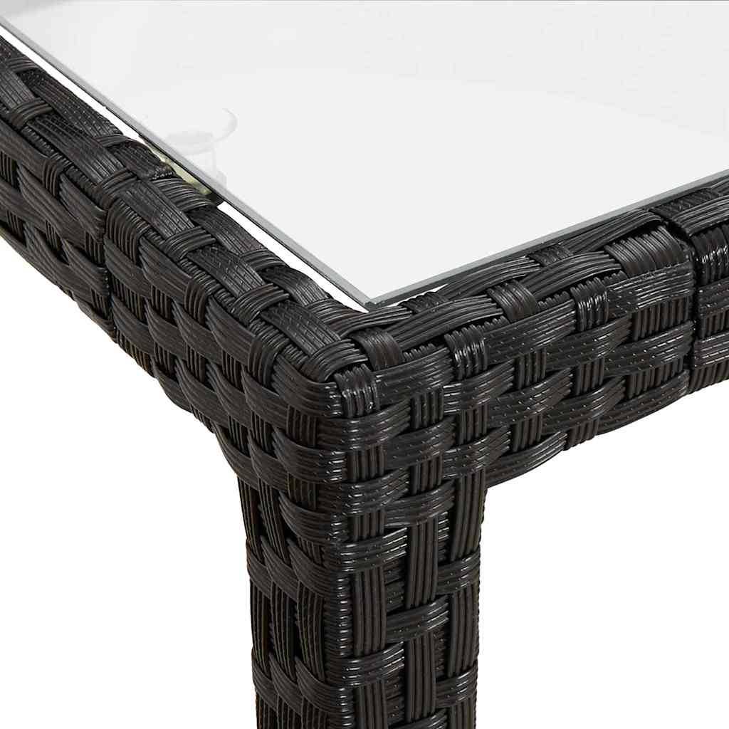 ComfortXL - Table de Jardin Noire 150x90cm en Polyrotin avec Plateau en Verre pour 6 Personnes – ComfortXL Outdoor Living - Image 6