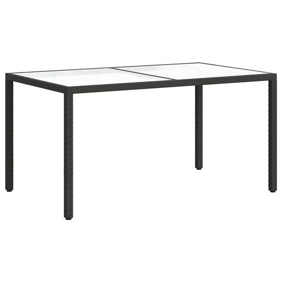 ComfortXL - Table de Jardin Noire 150x90cm en Polyrotin avec Plateau en Verre pour 6 Personnes – ComfortXL Outdoor Living - Image 5