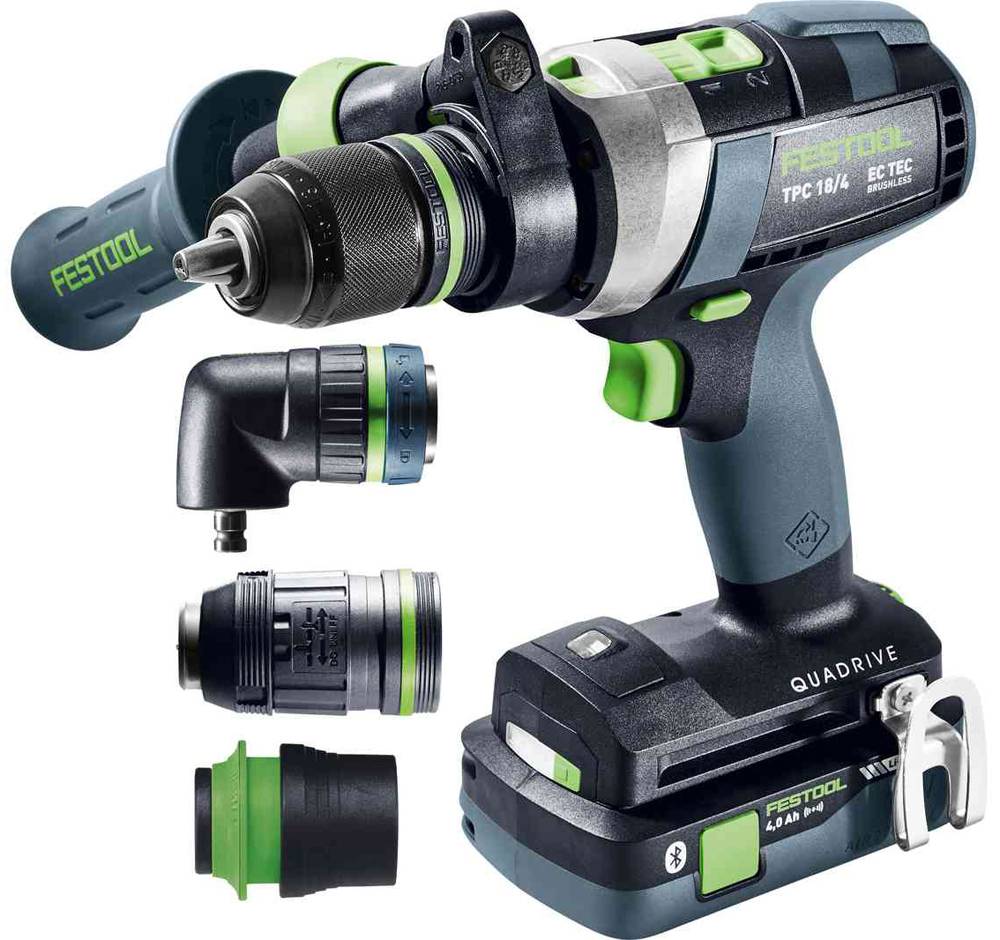 Festool - Perceuse-visseuse à percussion 18V QUADRIVE TPC 18/4 5,0/4,0 I-Set/XL + 1 batterie 4Ah + 1 batterie 5Ah + chargeur + Systainer SYS3 - FESTOOL - 577622 - Imagen 2