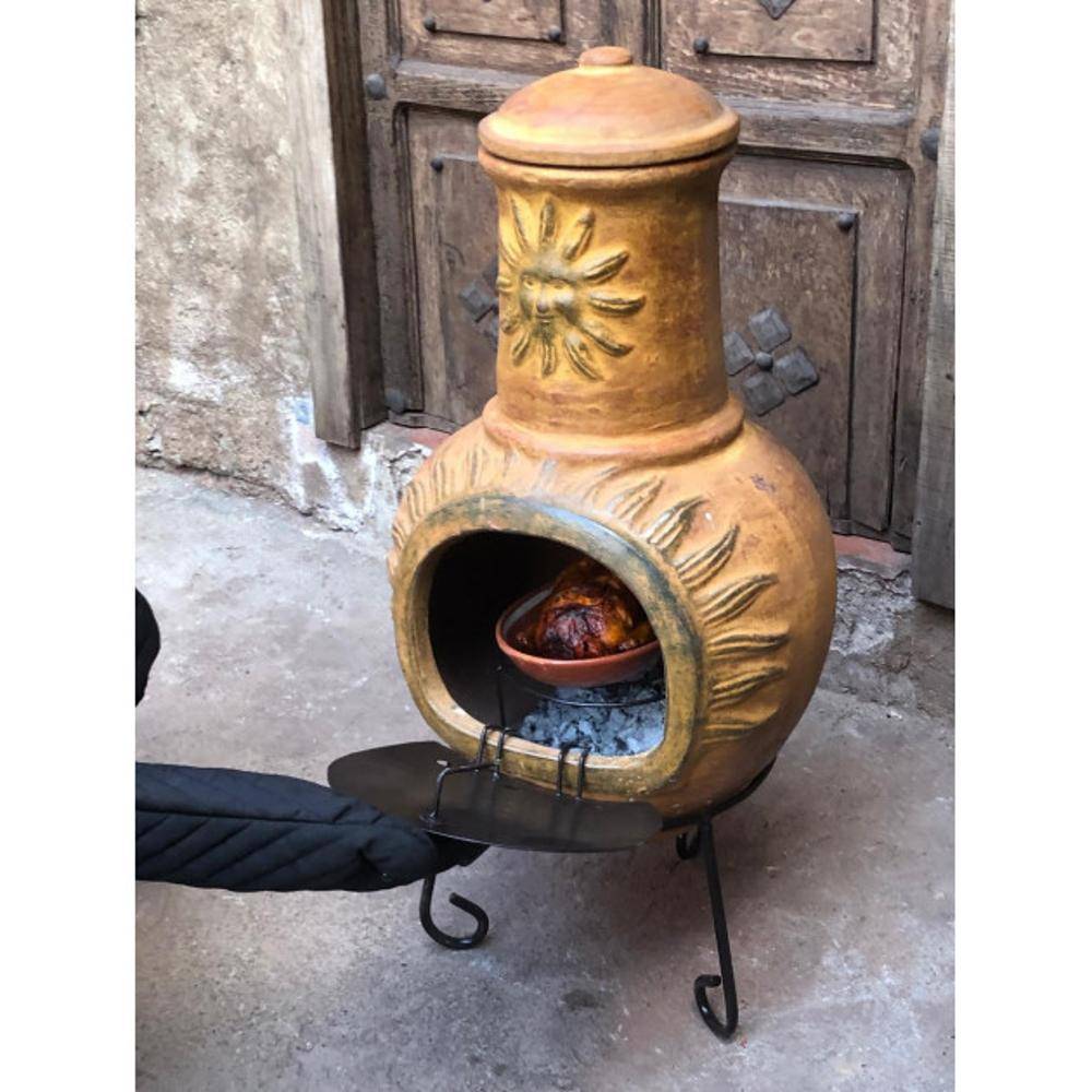 Cheminée mexicaine extérieure grand modèle 106 cm soleil jaune - Imagen 3
