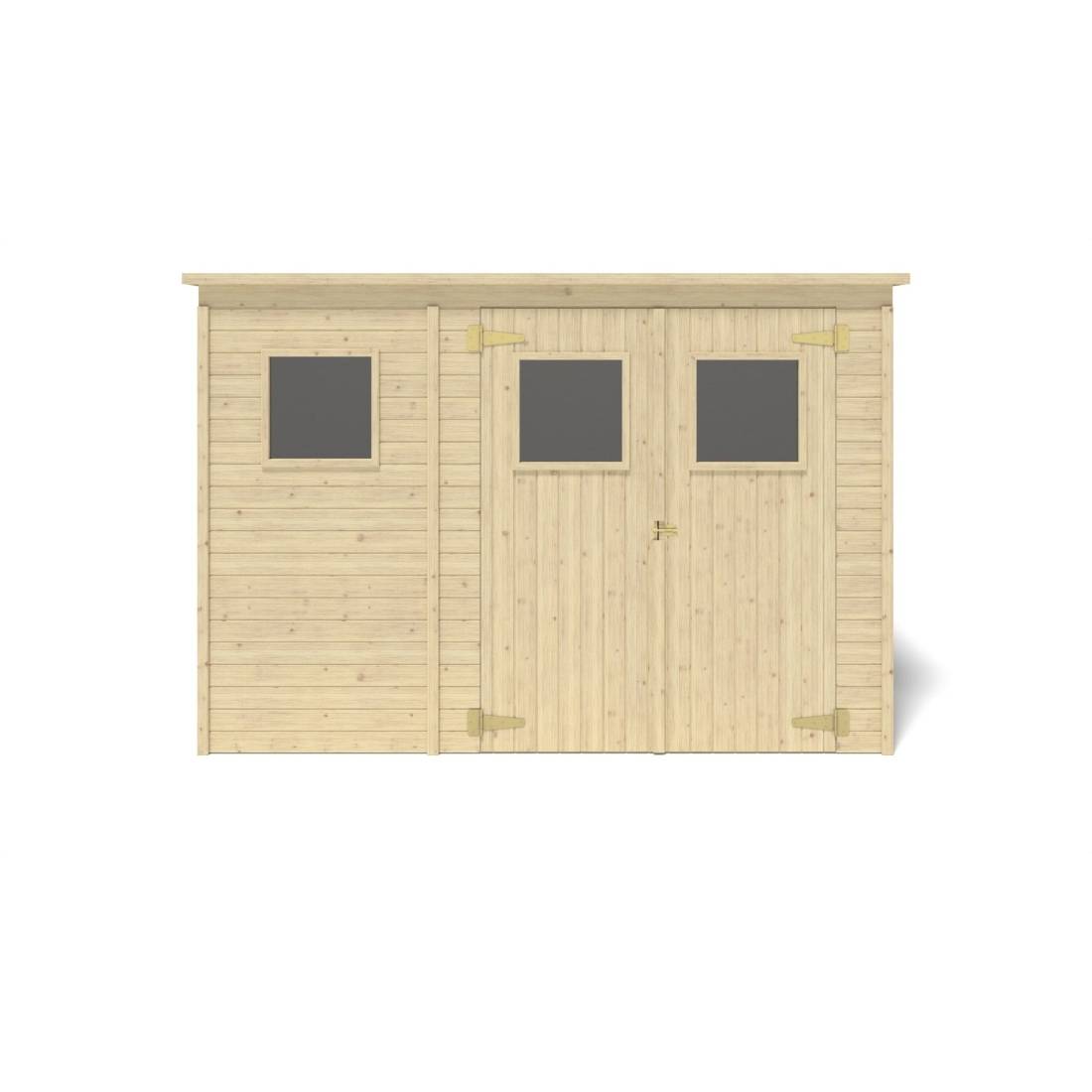 Altanka - Abri de jardin en bois 4.86 m2 - 2.7x1.8 m - Couleur: naturel - DOM421 - ALTANKA - Image 4