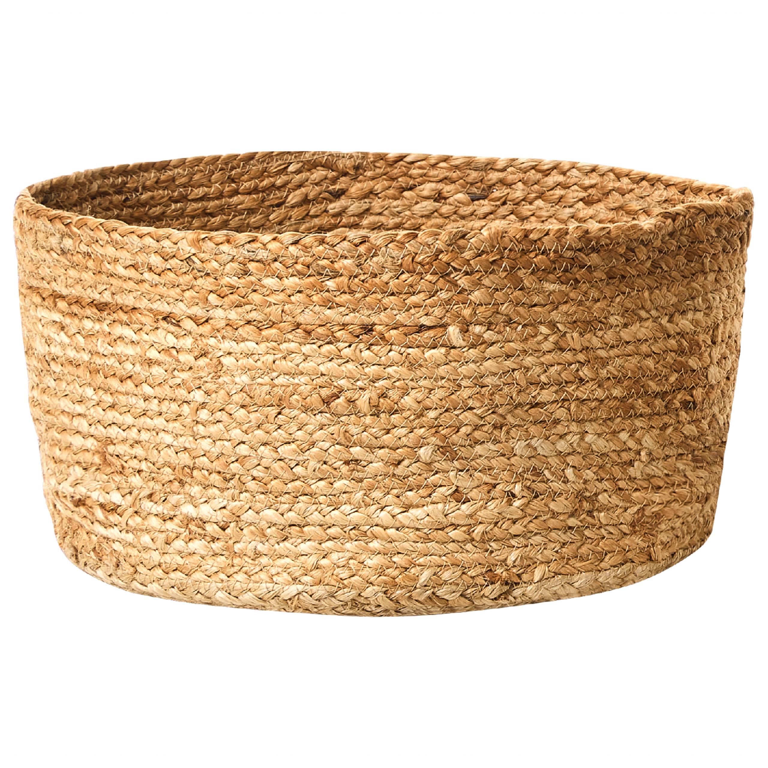 Beliani - Lot de 3 Paniers de Linge en Jute Naturelle Beige 12/16/21 cm de Hauteur Accessoire Rangement Décoration Boho - Imagen 4