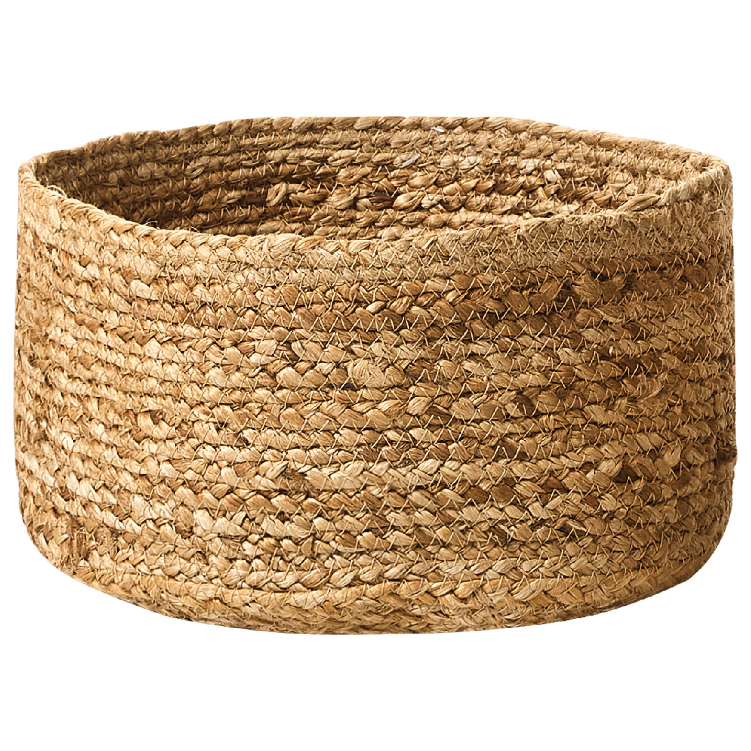 Beliani - Lot de 3 Paniers de Linge en Jute Naturelle Beige 12/16/21 cm de Hauteur Accessoire Rangement Décoration Boho - Imagen 6