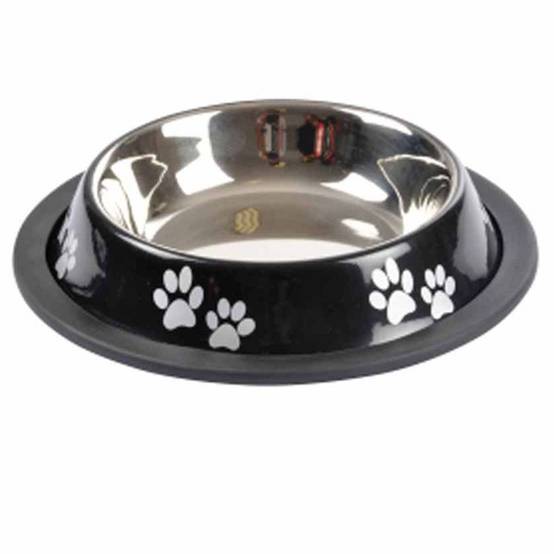 Love Story - Gamelle Antidérapante Chien & Chat "Pattes" 15cm Noir