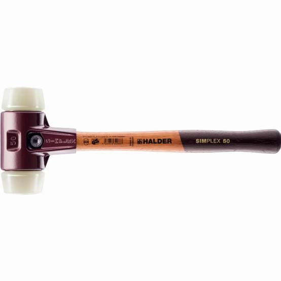 Maillet HALDER SIMPLEX Nylon avec boîtier en fonte malléable et manche en bois - D=80 mm - 3008.080
