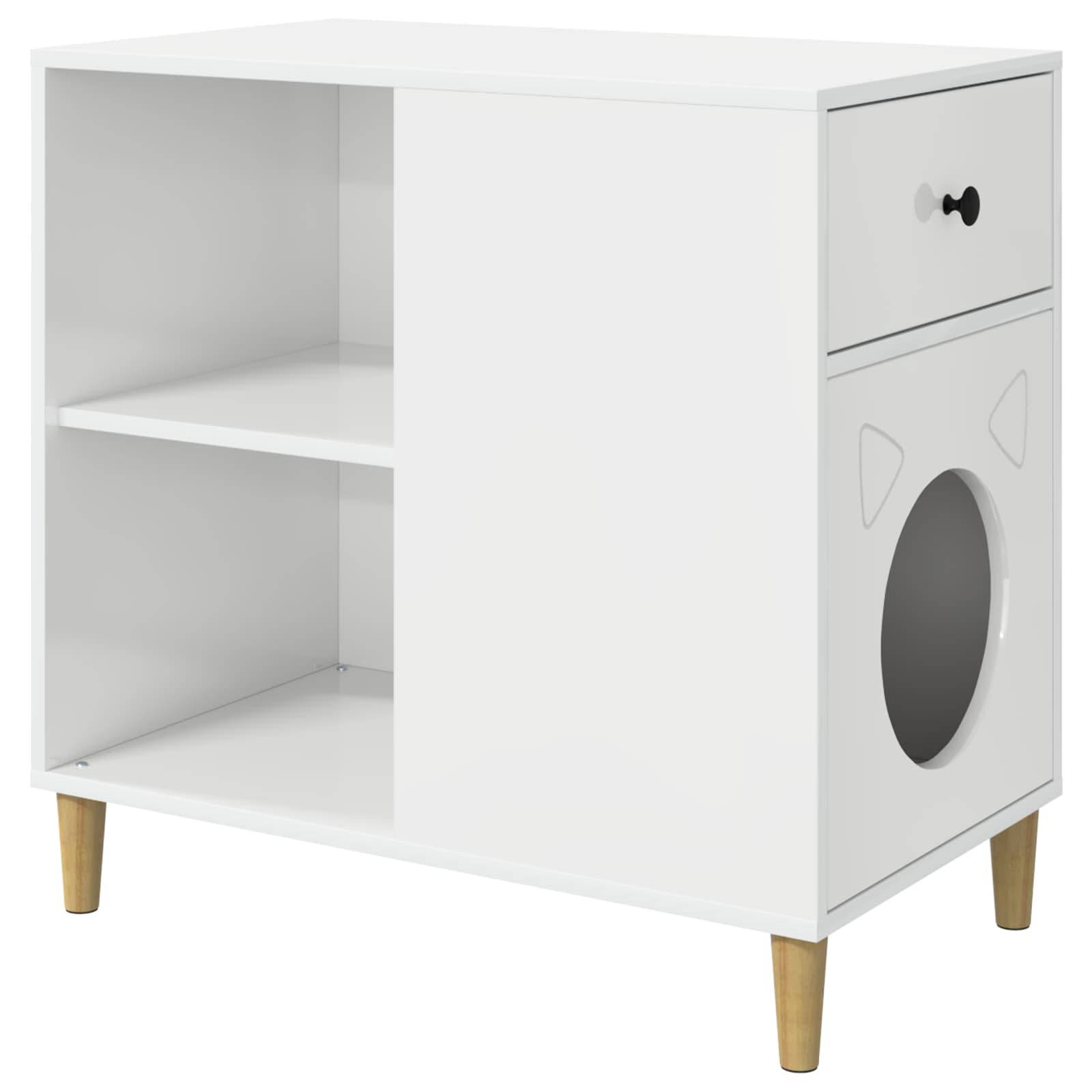 Vidaxl - Maison pour chat Blanc Brillant 72 x 42.5 x 70 cm vidaXL 8000684 - Image 2