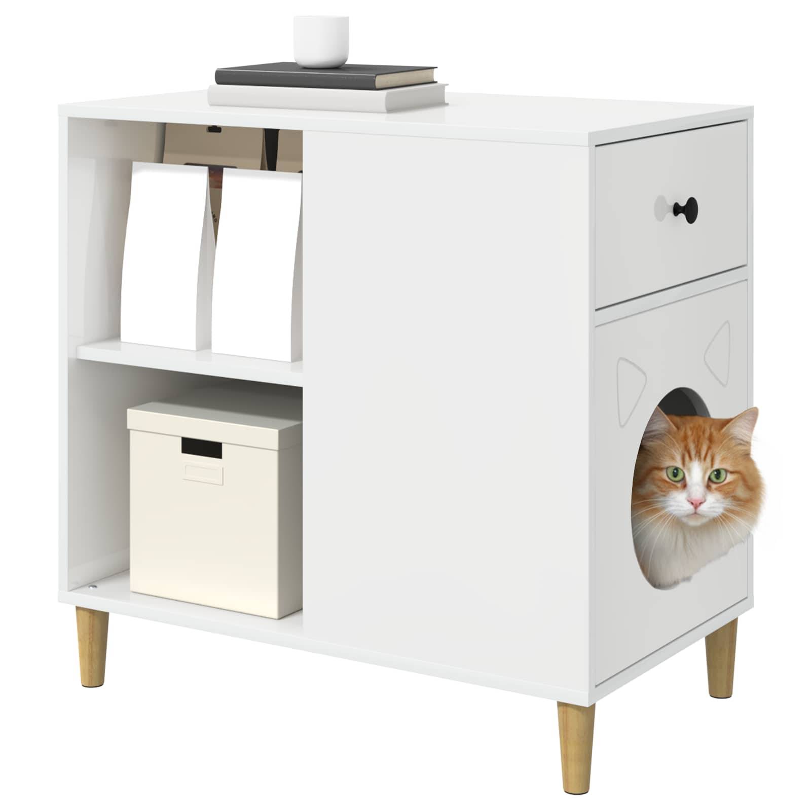 Vidaxl - Maison pour chat Blanc Brillant 72 x 42.5 x 70 cm vidaXL 8000684 - Image 4