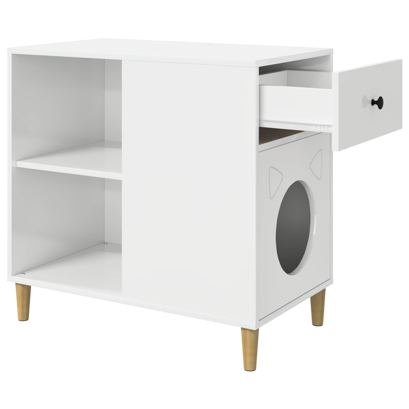 Vidaxl - Maison pour chat Blanc Brillant 72 x 42.5 x 70 cm vidaXL 8000684 - Image 6