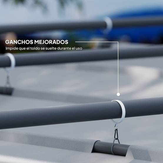 Pergola Adossée 3x3m en Métal Toit Rétractable Coulissant Protection UV Gris - ComfortXL Outdoor Living - Image 7
