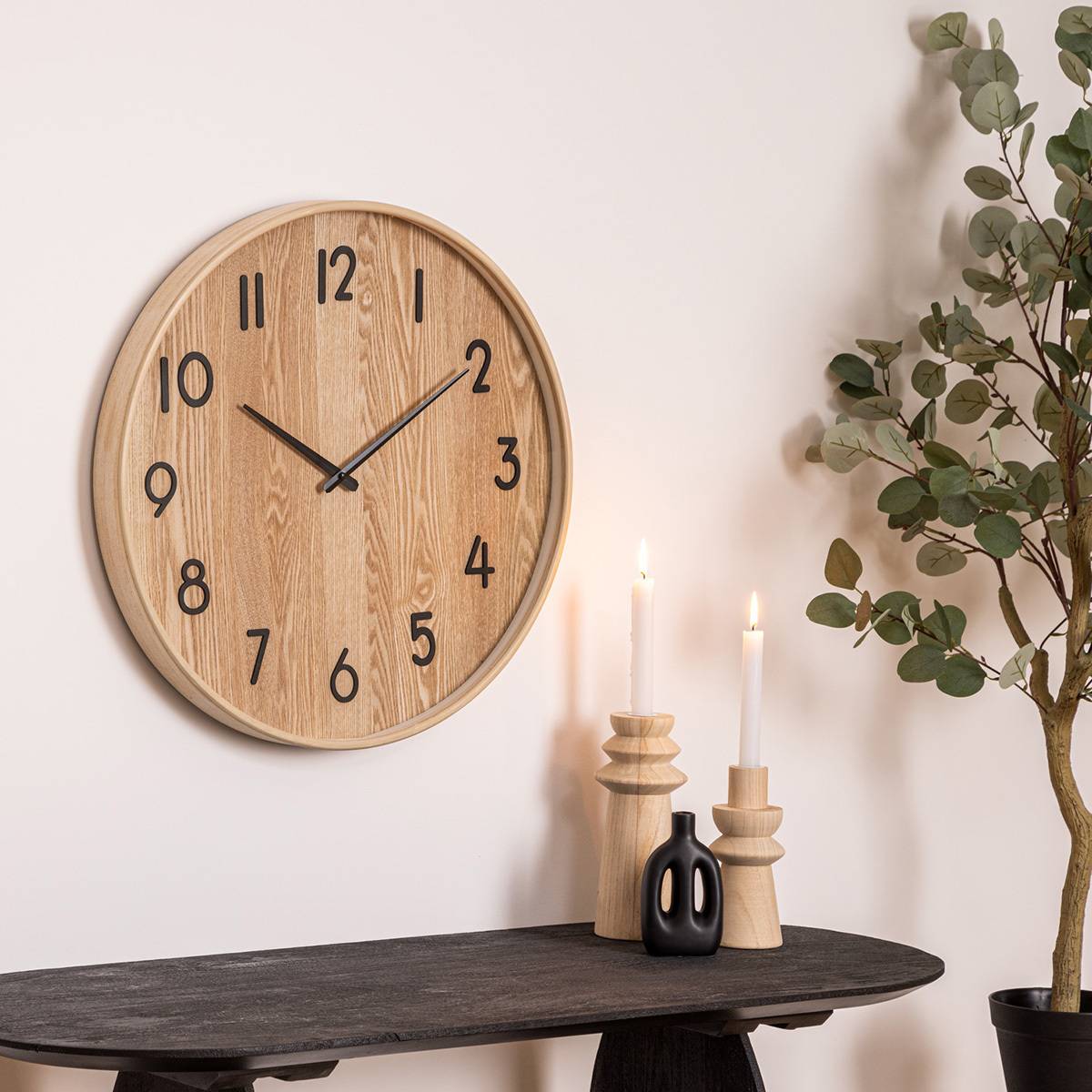 Atmosphera - Reloj Ivana madera clara D55cm - Atmosphera Creador de interiores - Imagen 1