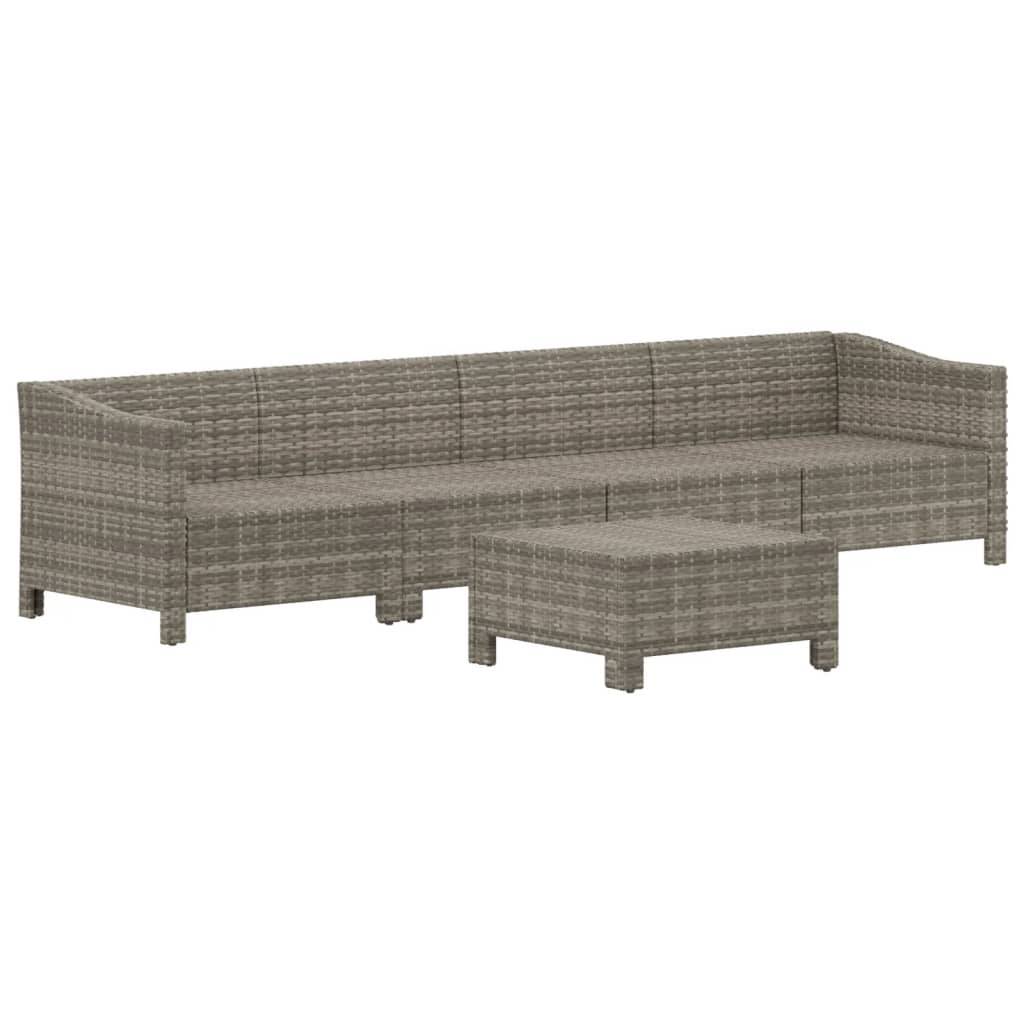 Helloshop26 - Salon de jardin meuble d'extérieur ensemble de mobilier 5 pièces avec coussins gris résine tressée - Imagen 2