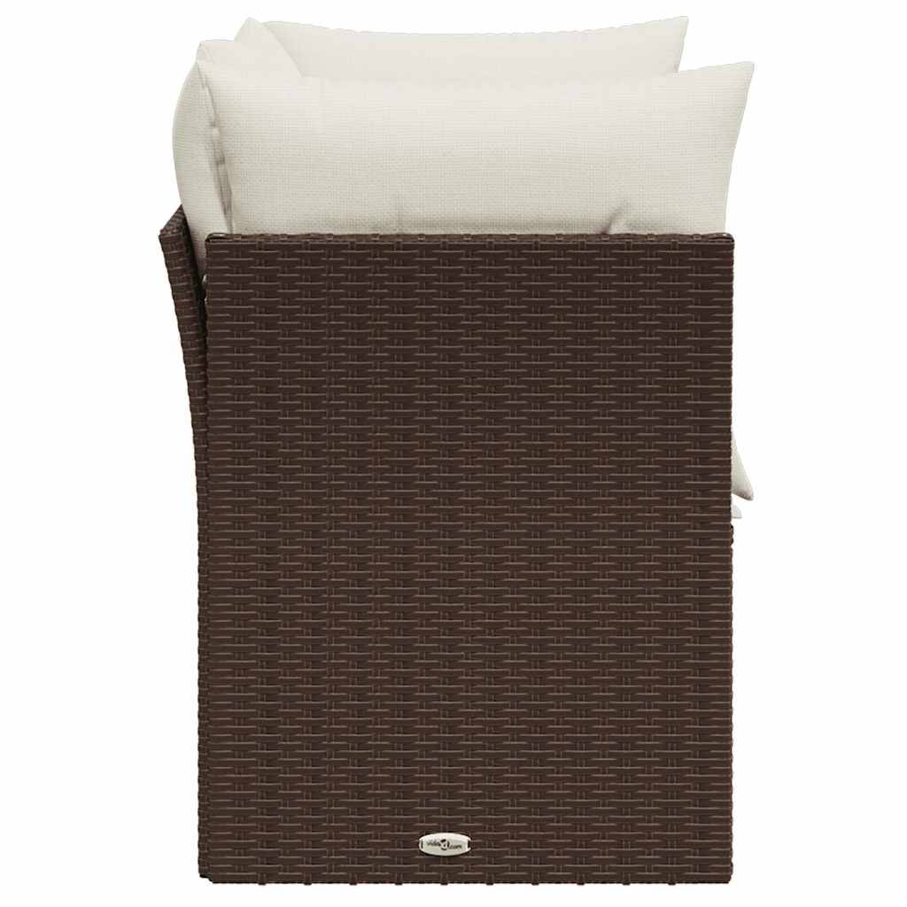 Canapé Extérieur 2 Places Polyrotin Coussins Rembourrés Idéal Balcon Patio Marron – ComfortXL Outdoor Living - Image 5