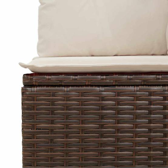 Canapé Extérieur 2 Places Polyrotin Coussins Rembourrés Idéal Balcon Patio Marron – ComfortXL Outdoor Living - Image 7