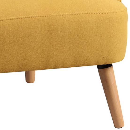 Fauteuil Rembourré Tissu Jaune - TEODORE - Image 4