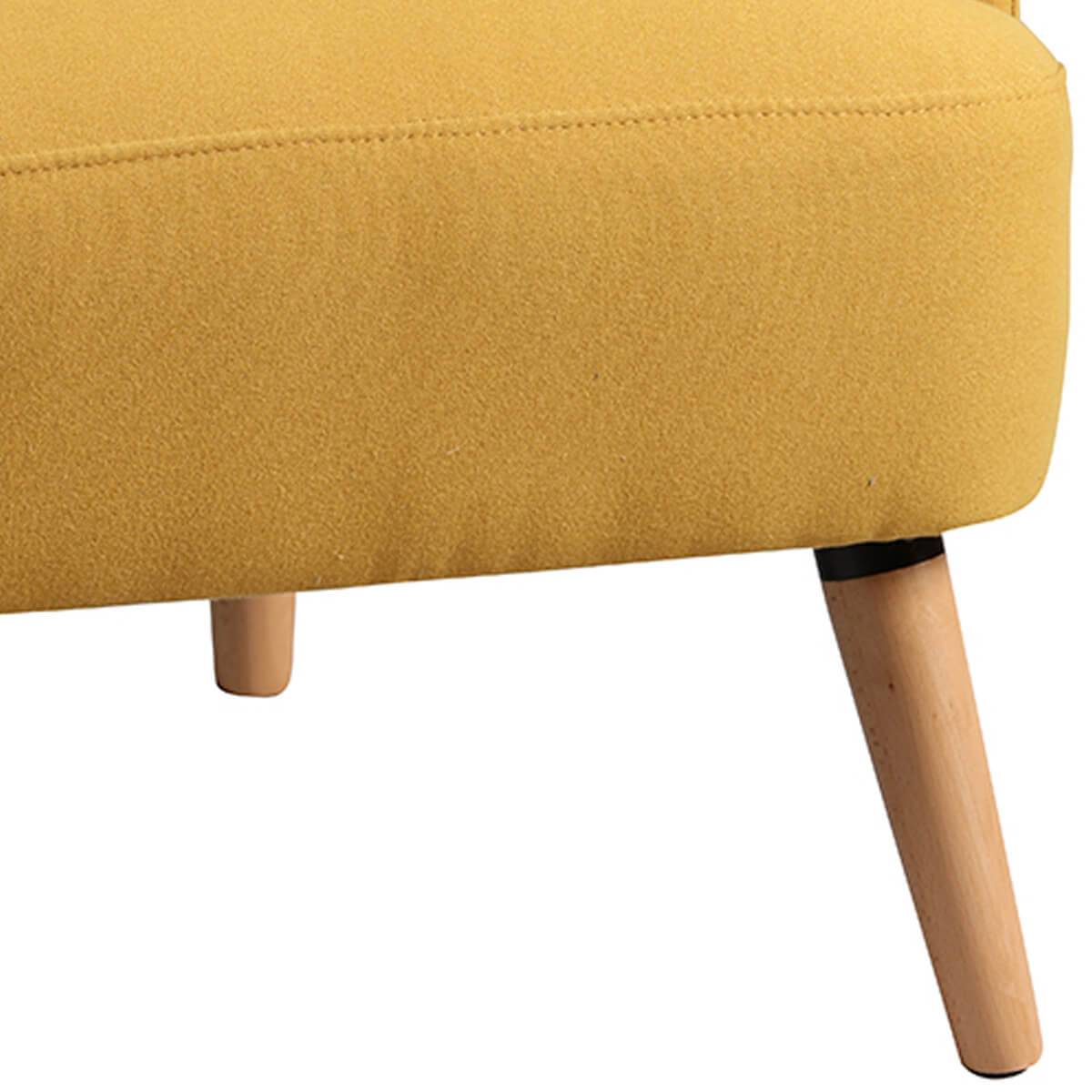 Fauteuil Rembourré Tissu Jaune - TEODORE - Image 4